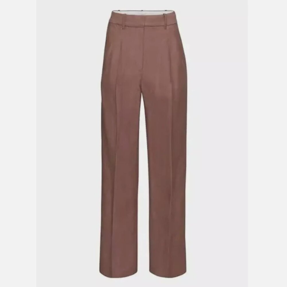Aritzia Wide-Leg Pants in Mauve Brown